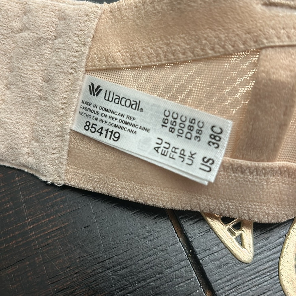 Wacoal Women's Red Carpet Strapless Bra Sand Size 44DD NEW Convertible 854119 - Picture 9 of 9